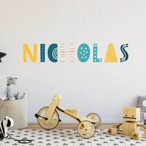 Farebná Vlasná Názvová Nálepka na Stenu