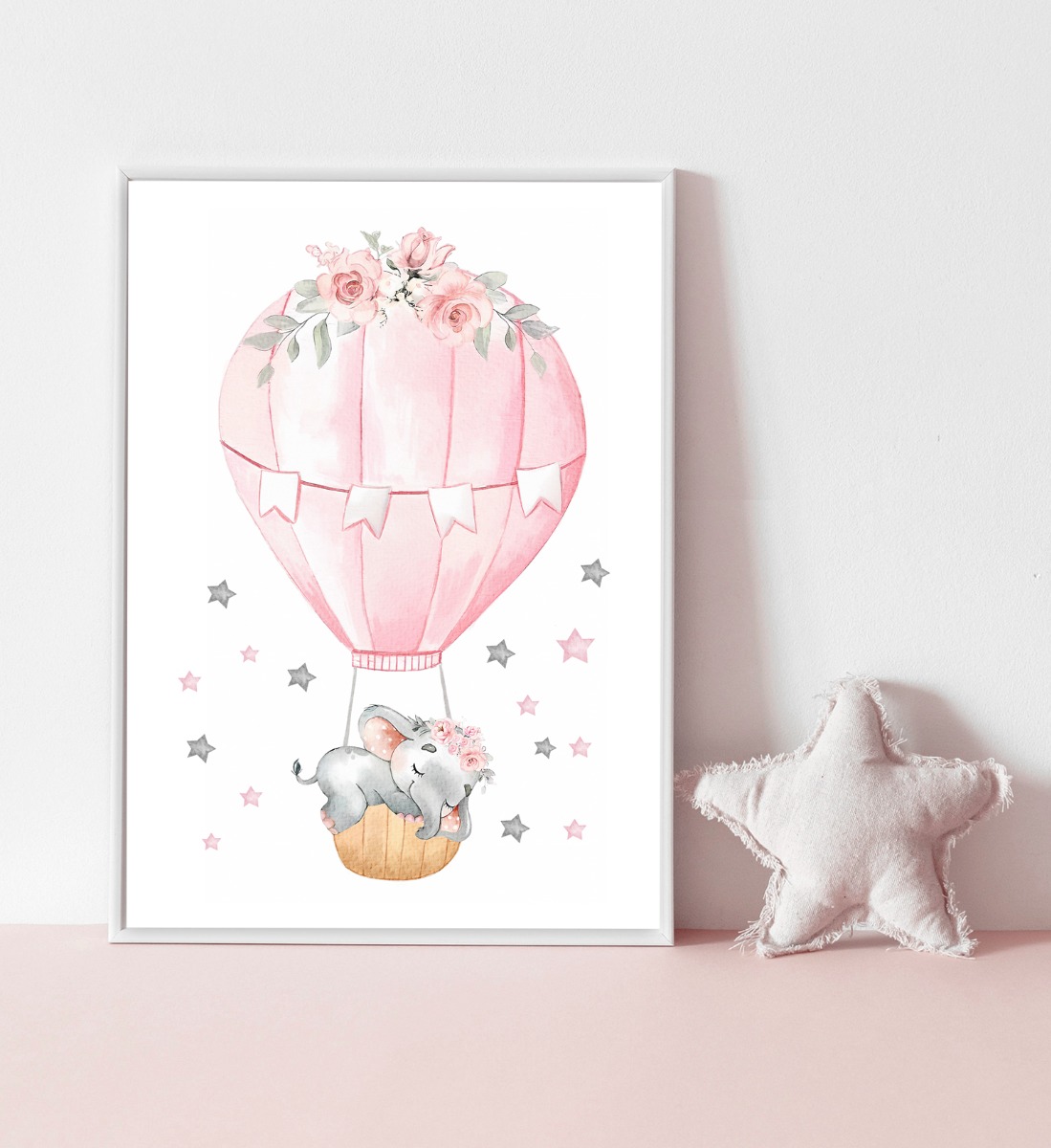 Poster - Elephant Dreams: A Whimsical Hot Air Balloon Adventure