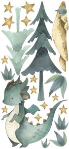 Nálepka na stenu - Baby Dragon / Mint
